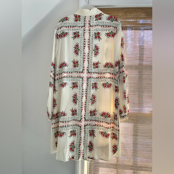 Tory Burch Cora Silk Dress pink floral size 12 - Picture 4 of 8